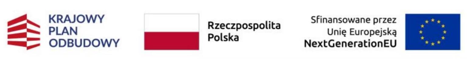 Logotypy Krajowego Planu Odbudowy, Rzeczypospolitej Polskiej oraz Unii Europejskiej